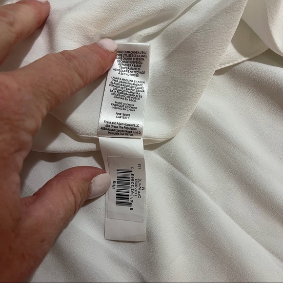 Dress The Population Estella Dress Gown Leg Slit White Size Medium Bridal Prom - Picture 12 of 14